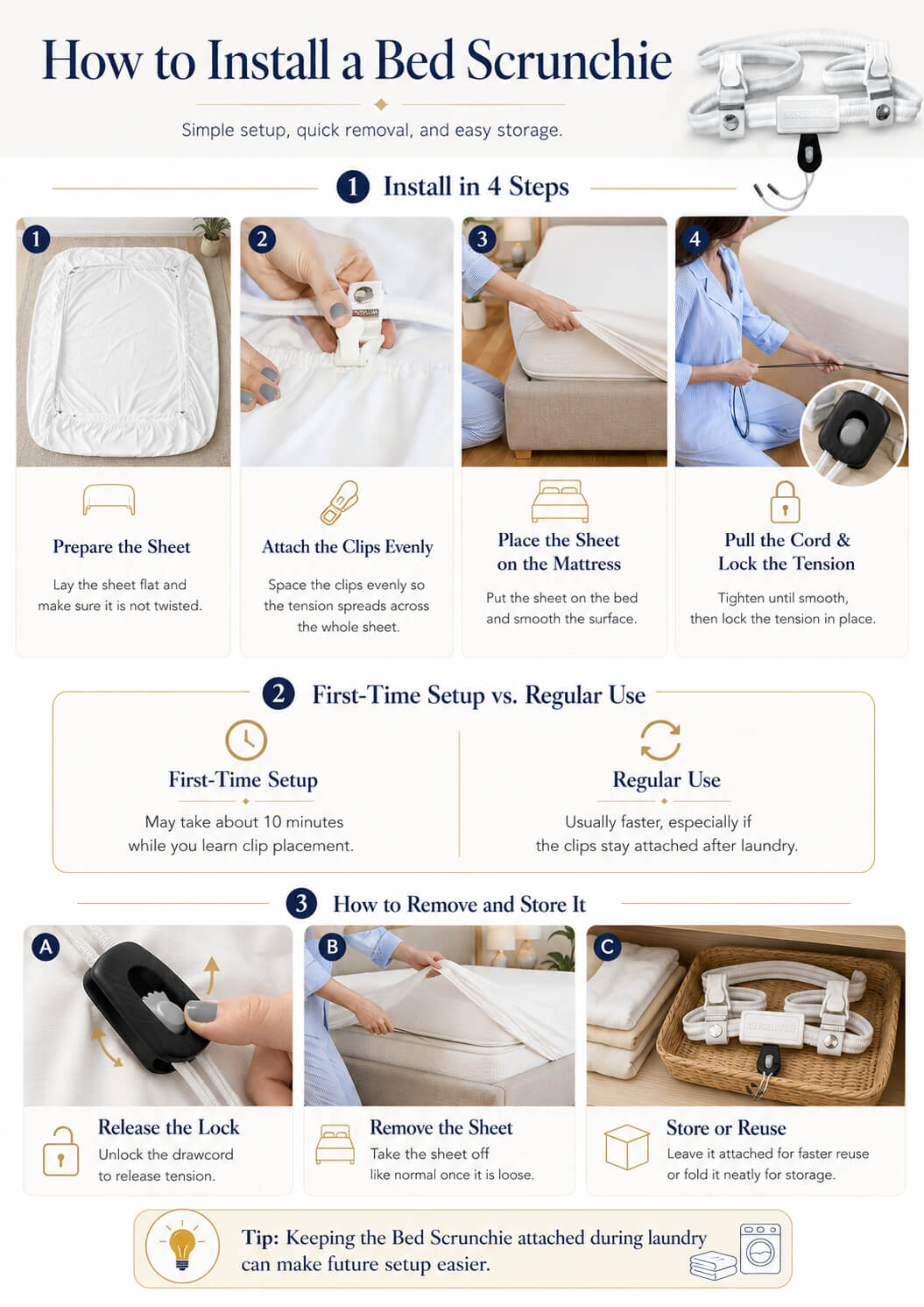 How to Install a Bed Scrunchie
