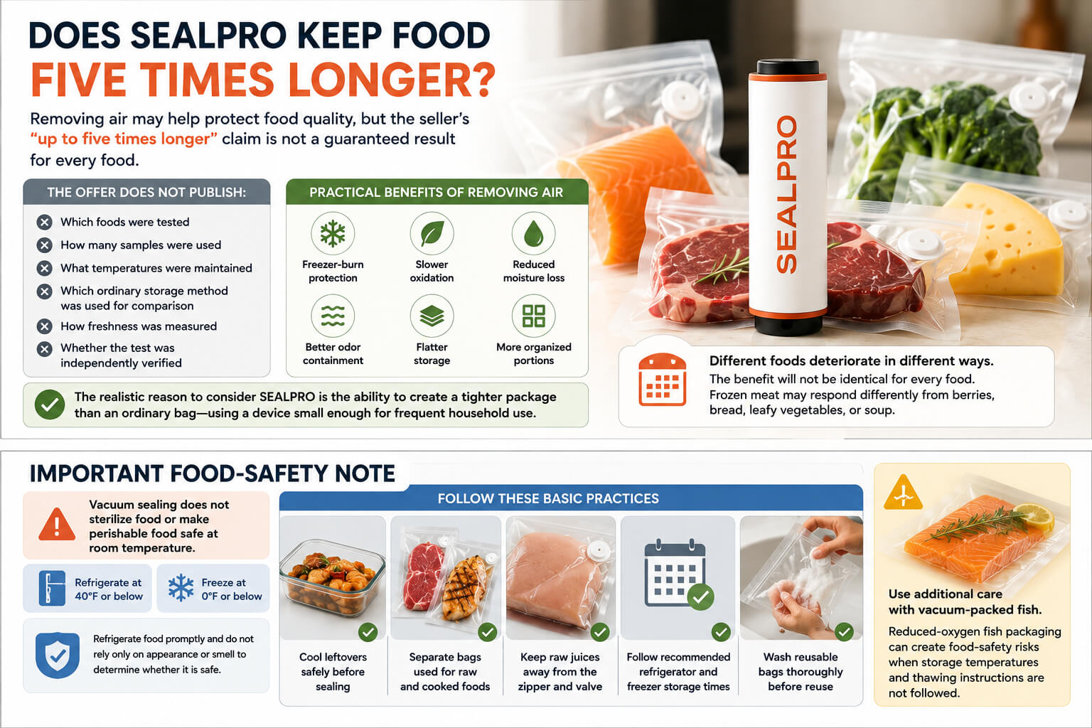 Does SEALPRO Keep Food Fresh Five Times Longer