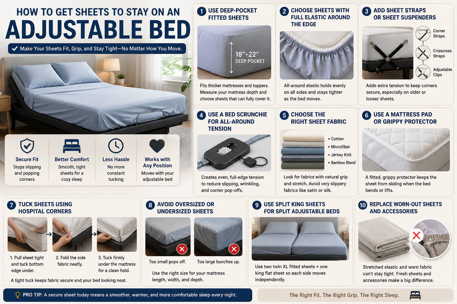 How to Get Sheets to Stay on an Adjustable Bed